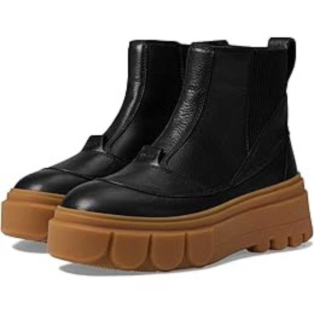NWT Sorel Caribou Chelsea Waterproof Boots, Black/Gum, Size 8.5